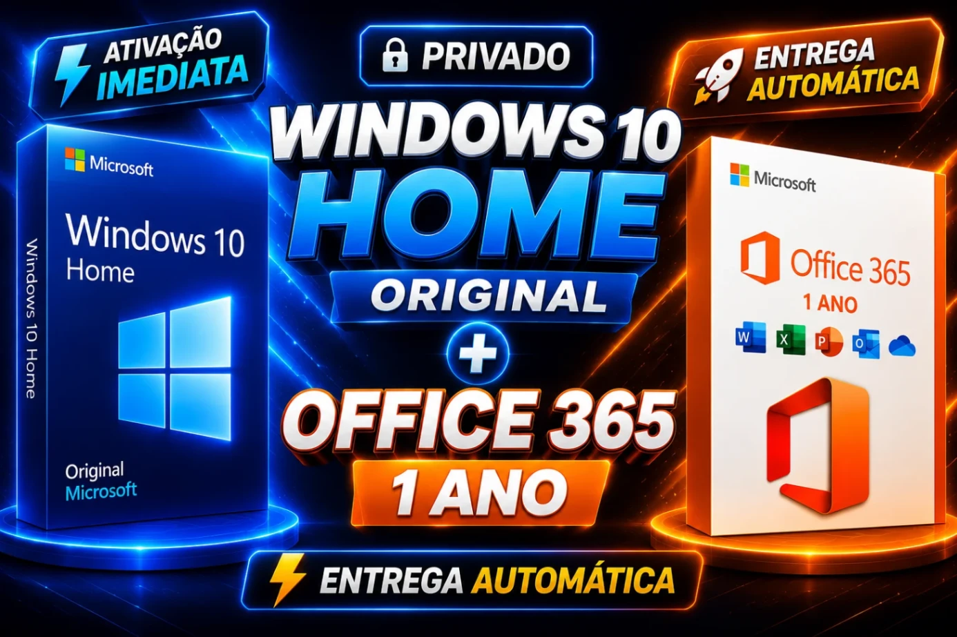 ✅🔑  Windows 10 Home Original Microsoft + OFFICE 365 1 ANO