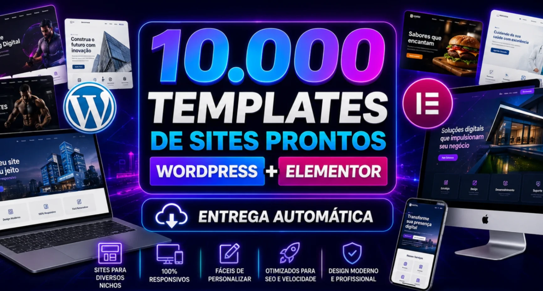 10.000 TEMPLATES DE SITES PRONTOS WORDPRESS + ELEMENTOR | ENTREGA AUTOMÁTICA